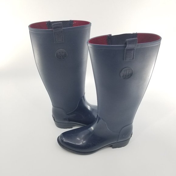 tommy hilfiger navy blue boots
